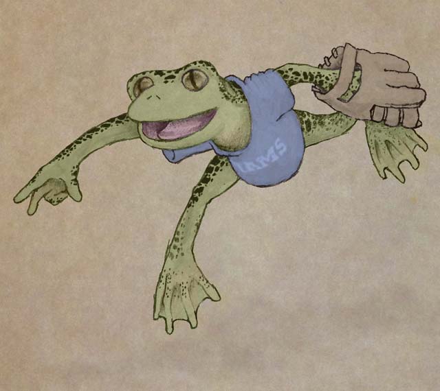 Colorized version of a redrawn frog.