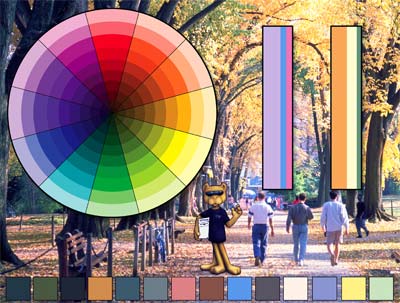 Campus photo highlighting selected colors.